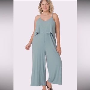 Chic Sleeveless Teal Jumpsuit